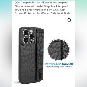 Black leopard iPhone 15 pro case. Never used.